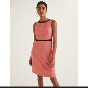 BODEN Wool Grey Herringbone Heritage British Tweed DRESS -US 8R